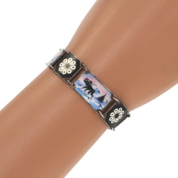 David Anderson Norway Enamel Necklace Bracelet Set - Picture 3 of 6